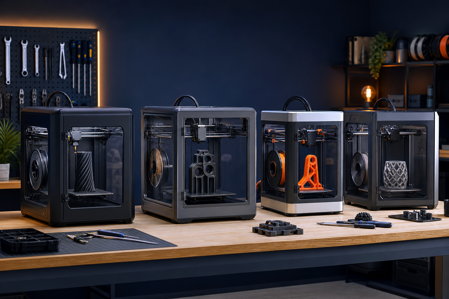Best enclosed CoreXY 3D printers in 2026 on a clean workbench